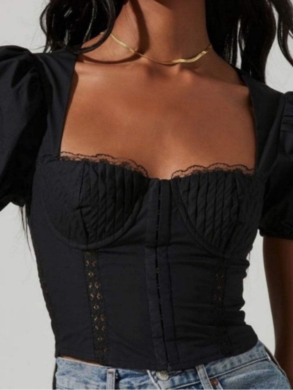 ASTR the Label Black Corset Top
